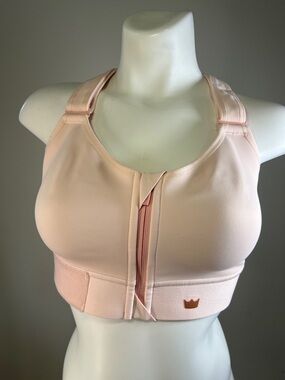 SHEFIT Blush Pink Front-Zip Flex Sports Bra Medium Impact Size Luxe